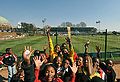 Spectators watching South Africa national football team train at University of the Witwatersrand 2010-06-04.jpg