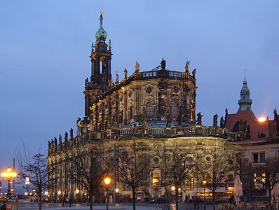 Hofkirche in Dresden by night